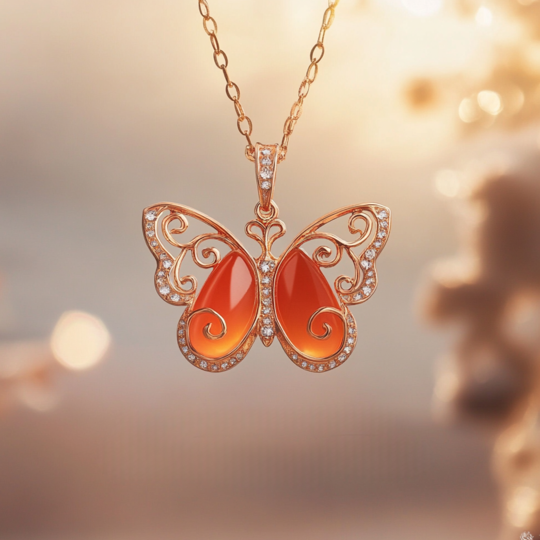 Carnelian necklace symbolizing healing, courage, and rebirth